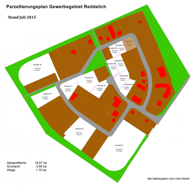 Parzellierungsplan Gewerbegebiet Juli 2015